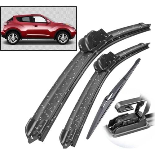 Wiper Front & Rear Wiper Blades Set for Nissan Juke F15 07.2010 - 2019 Windshield Windscreen Rear Window
