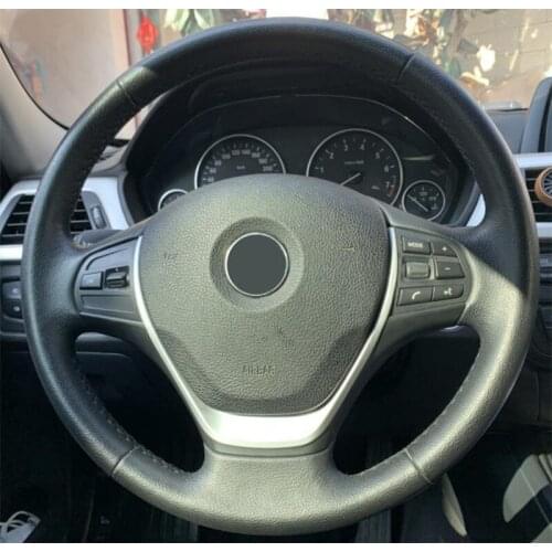 Chome Steering Wheel Sticker Cover Trim for BMW 1 3 Series F20 F30 F34 3GT 320i 328i 118 Middle Badge Trim Carbon Look