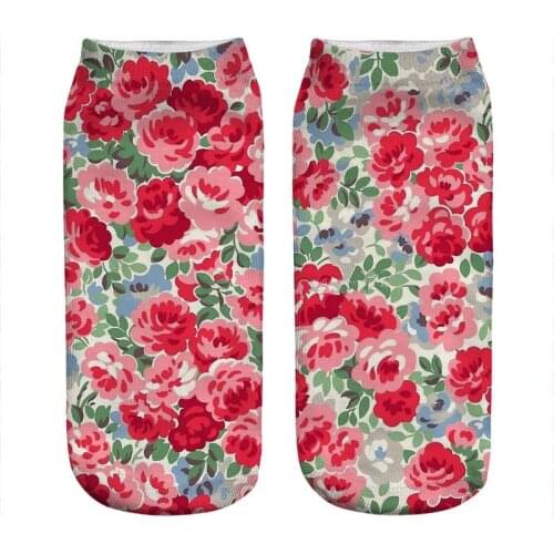 Womens socks kawaii Cath Kidston red design Printed Socks Woman harajuku Happy Funny Novelty cute girl gift Socks for women