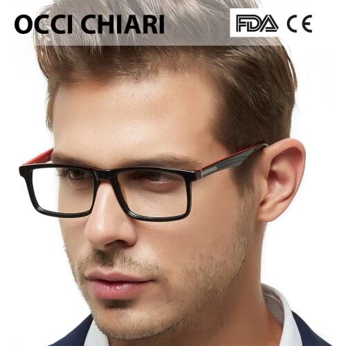 OCCI CHIARI Men Glasses Frames Spectacles oculos de grau gafas Acetate Clear Lens Optical Myopia Prescription Eyeglasses W-CAPUA