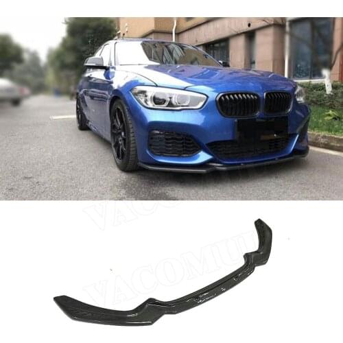 Carbon Fiber Front Lip Spoiler For BMW 1 Series F20 M Sport Hatchback 2 Door 4 Door 2016 - 2018 Car Head Bumper Chin Guard FRP