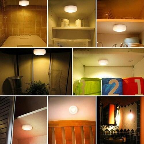 Portable LED Night Lights Wall Lamp Wardrobe Emergency 16 Colors Creative Cabinet Light Energy Saving Camping White Automatic