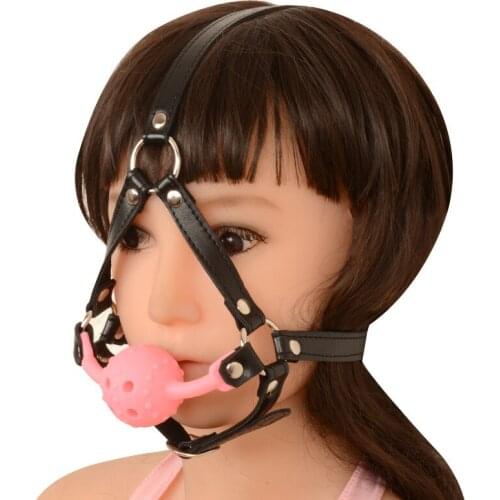 Sex belt BDSM Bondage Strap Head Harness Adult Products Oral Fixation Open Mouth plug Gag clip sex Toys for Woman restraints