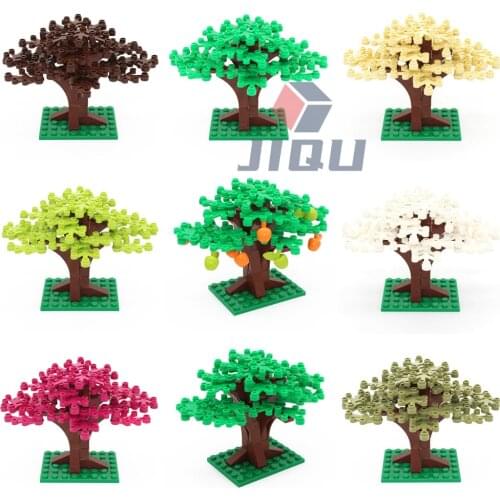 MOC 7 Colors of Tree DIY Building Blocks Flower Grass Plants Garden Compatible City View DIY Building Blocks Accessories Parts