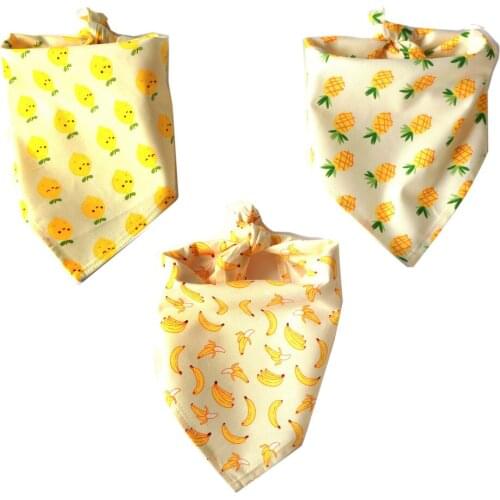 Pet Dog Cat Accessories Pineapple Banana Pear Fruit Triangle Triangle Saliva Towel Small Medium Dogs Puppy Pets Supplies