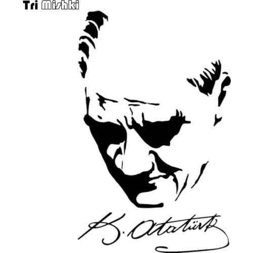 Tri Mishki HZX063 20*12.6cm 1-4 pieces car sticker turkey mustafa kemal ataturk signature auto car stickers