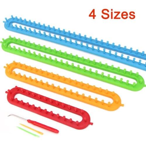 Knitting Looms Yarn Long Ring Knitter Set Of 4 Craft Set Sock Scarf Hat Sweaters