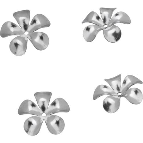 100pcs/lot Stainless Steel Flower Bead Cap 6mm 9mm 14mm End Cap Connector for DIY Earring Jewelry Making Materials Supplier