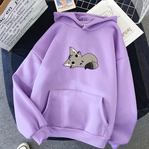 Female Harajuku Long Sleeve Casual Cartoon Funny Graphic Hoodies Women Pullover Top Cute Cat Print Hoodie Winter New Sweatshirt
