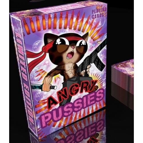 Angry Pussies Playing Cards Poker Size Deck USPCC Custom Limited Edition Sealed Magic Props