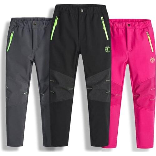 2020 Winter Children Outdoor Pants Polar Fleece Trousers Russian Winter Snow Kids Girls Boys Waterproof Windproof Ski Pants