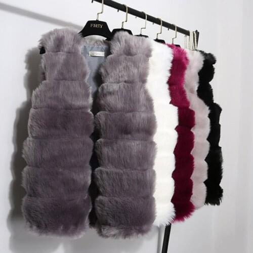 2021 Winter Fashion Women Faux Fur Waistcoat Design New Sleeveless Casual Outerwear Coat Chic