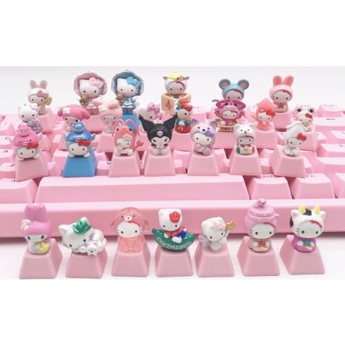 1pc artisan keycap Cute cat personality keycap R4 cute pink transparent cartoon beautiful girl mechanical keyboard