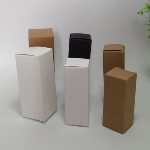 100pcs/lot- (30-40mm) Blank Black kraft Paper Box DIY Lipstick Perfume Essential Oil Bottle Storage Boxe valve tubes
