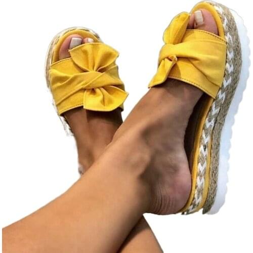 2021 Summer Fashion Sandals Shoes Women Bow Summer Sandals Slipper Indoor Outdoor Flip-flops Beach Shoes Female Slippers