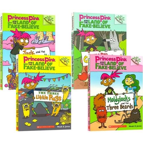 4 Books/set Princess Pink Scholastic Branches Book Set In English Picture Story Books for Kids Manga Book English