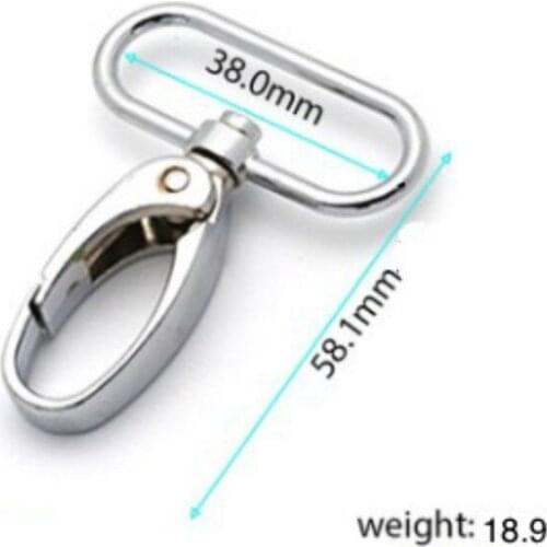 50 pcs/lot Vintage Metal Ring Carabiner for Luggage Bags Dog Buckle Snap Hook Bag Hanger Clasp DIY Sewing Tool