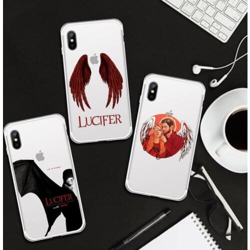American TV Degenerate angel Lucifer white Phone Case Transparent for iPhone 6 7 8 11 12 s mini pro X XS XR MAX Plus cover shell