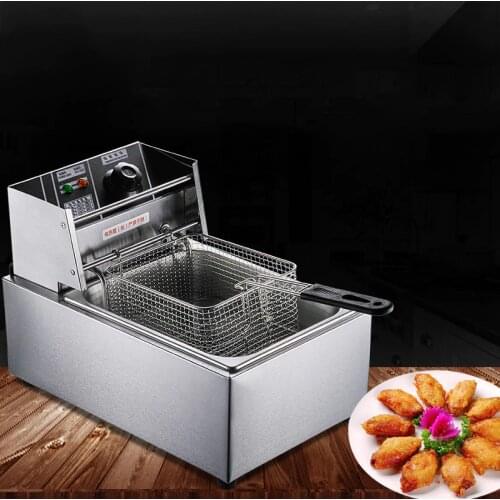 Automatic electric fryer Stainless steel commercial fryer French fries machine fried chicken burger snack fried meatballs