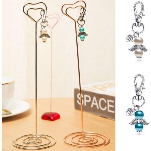 U2JF 48pcs/set Angel Favor Keychains Keyring Thank You Kraft Tags Candy Bags for Baby Shower Wedding Party Decor