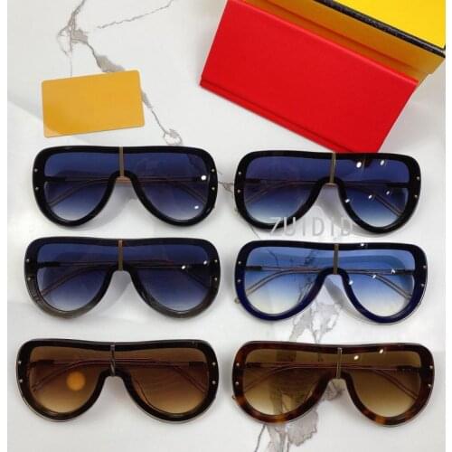 One Piece Oversize Big Square Arc Steampunk Gradient Lens Sunglasses Mirror Pilot Shape Frames 2021 Luxury Brand Designed New