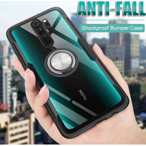 Metal Ring Case For Redmi K20 K30 Note 7 8 Pro 8T Magnetic Car Holder Clear Cover For Mi Note 10 CC9 Pro A3 Lite 9T Mi9T 9 SE