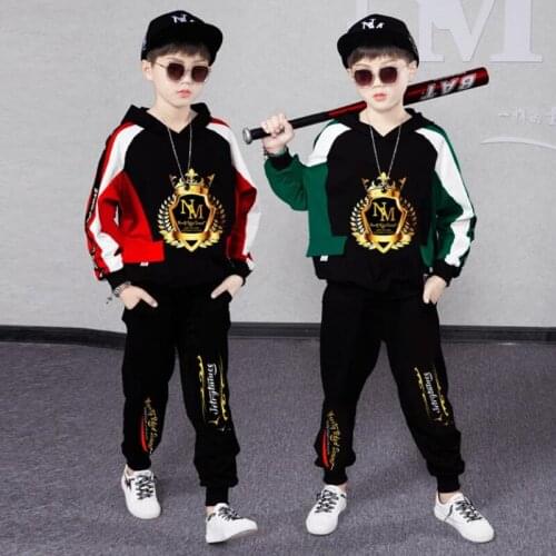 2021 Fashion Kids Boys Clothing Set Spring Autumn Kids Clothes Set Boys Sports Suit Children Student Hip Hop Streetwear