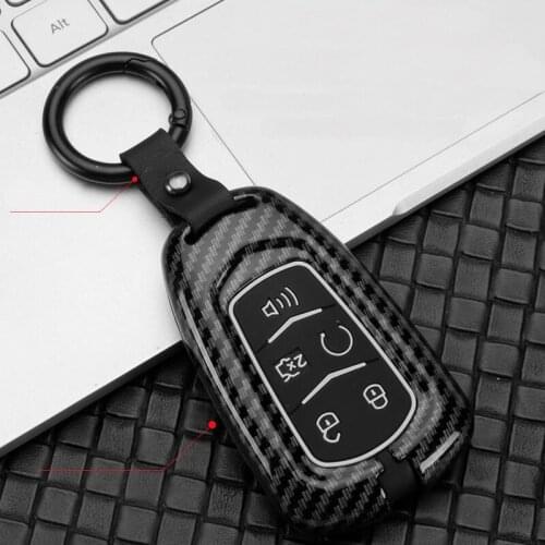 For Cadillac Coupe Escalade SRX 2015 2016 ATS CTS CT6 XT5 XTS 28T CTS-V ATSL Keychain Zinc alloy+silica gel Smart Car Key Case