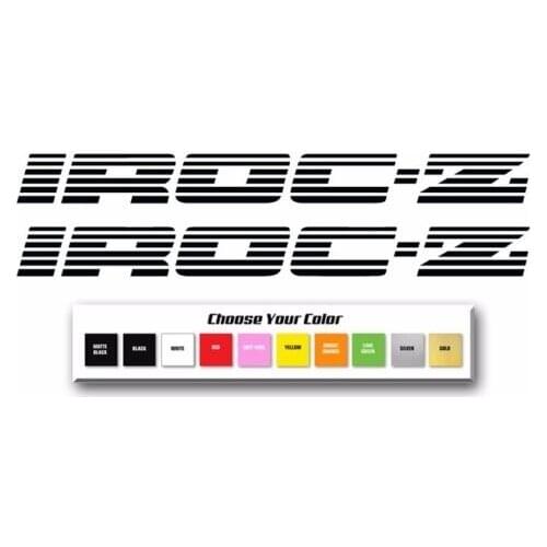 For IROC-Z Door Decals Set of 2 1985-1990, Size 2.5"x26" Pick Color IROC Camaro