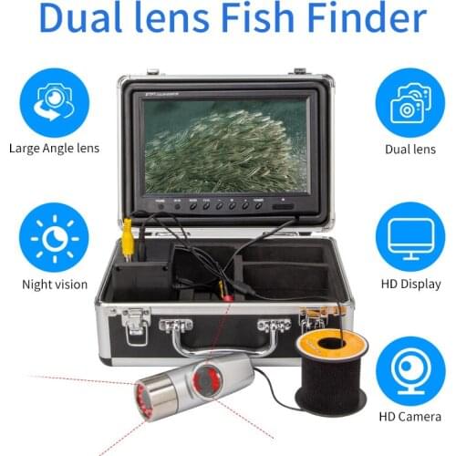 WF20 7inch Dual Lens Fish Finder HD Video Camera 1200Line Two Lenses Under Water Camera Night Vision Device Waterproof Lure