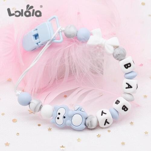 Personalised Name Silicone Baby Pacifier Clips Soother Chains Nipple holder Pacifier for Baby Chewing toy Shower Gift dummy clip