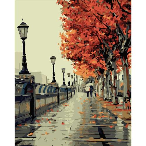 Chinese pastoral style, beautiful maple leaf, digital oil painting, simple and beautiful, can be customized in different sizes