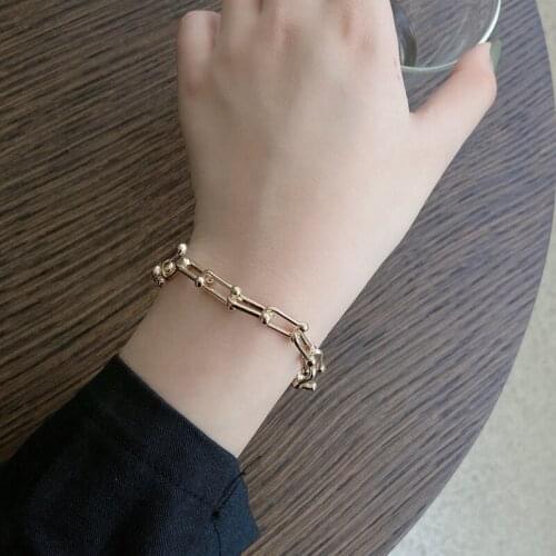 Trendy Casual U Type Chain Bracelet Emo Grunge Punk Jewelry Gifts For Women Classic Simple Bracelet Pulsera