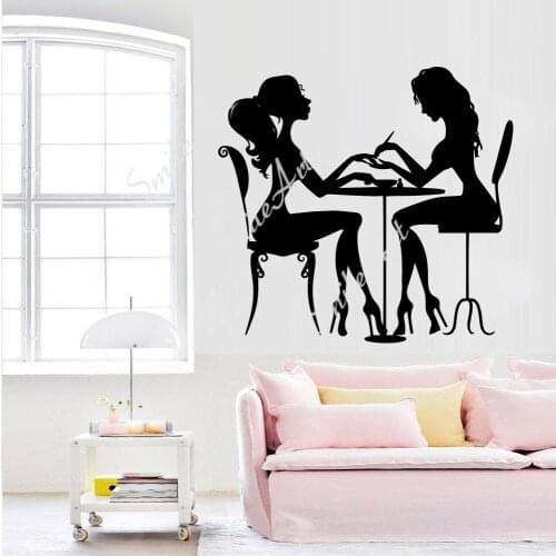 Cartoon Style Manicure Cartoon Wall Decals Pvc Mural Art Diy Poster For Kids Rooms Waterproof Wall Art Decal