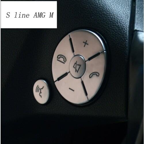Car Styling Steering Wheel Buttons Cover Stickers Trim For Mercedes Benz C E R S Class W204 W212 GLK X204 CLS GL SLK Accessories