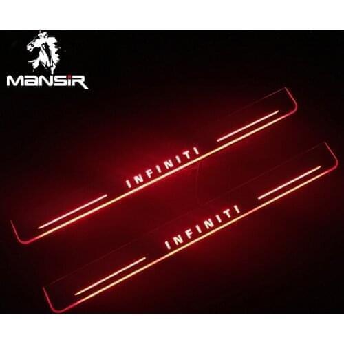 12V Customized LED Door Sill Lights For Infiniti QX80 2013 -2016 2017 2018 Pedal Board Pathway Welcome Car Scuff Plate Light