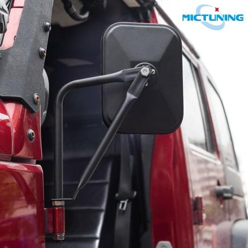 MICTUNING Upgraded 7.7'' Off-Door Side-View Hinge Mirrors Doorless Rectangular Mirror for Jeep Wrangler JK CJ YJ TJ Accessories