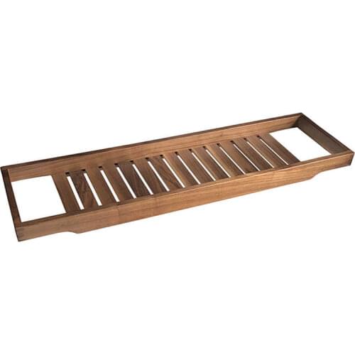 Solid wood bathtub shelf black walnut Japanese style bath rack bathroom tub board punch free simple modern