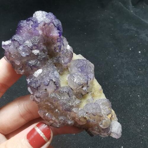 85.9gNatural rare purple fluorite cluster mineral specimen aura HEALING CRYSTAL QUARTZ GEM home decoration collection ornaments