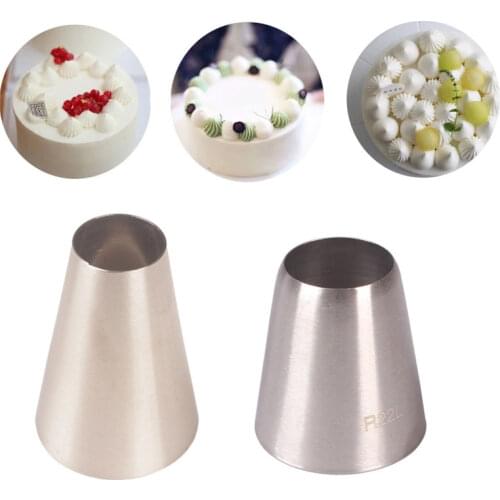 #R16L#R22L Large Round Icing Piping Nozzles Stainless Steel Cake Cream Decoration Tip Cupcake Pastry Icing Nozzle Baking Tools