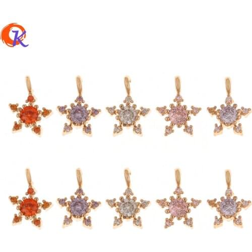 Cordial Design 100Pcs 7*10MM Jewelry Accessories/CZ Charms/Star Shape/Hand Made/Earrings Connectors/DIY Jewelry Making/Pendant