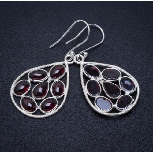 Natural Amethyst Handmade Unique 925 Sterling Silver Earrings 1.75" A2680