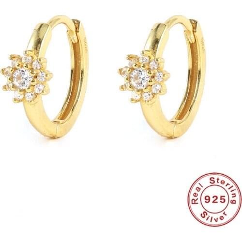 CANNER 925 Sterling Silver Earrings For Women Snow Diamond Hoop Earrings Ear Piercing Pendientes Mom Gift 2021 Trend Vintage