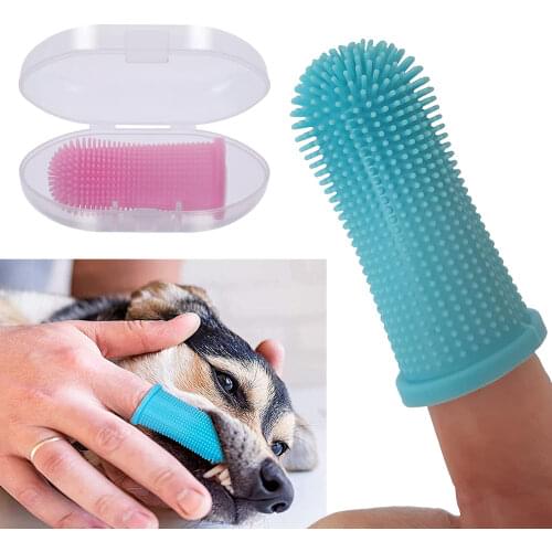 Dog Super Soft Pet Finger Toothbrush Teeth Cleaning Bad Breath Care Nontoxic Silicone Tooth Brush Tool Dog Cat Cleaning Supplies