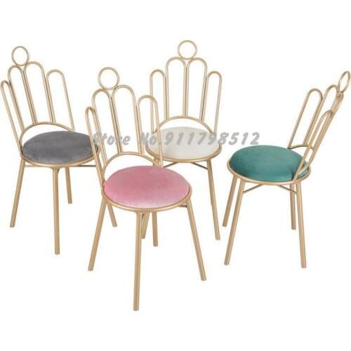 Modern minimalist manicure dressing stool backrest chair Nordic restaurant makeup stool home dining chair net red lounge chair