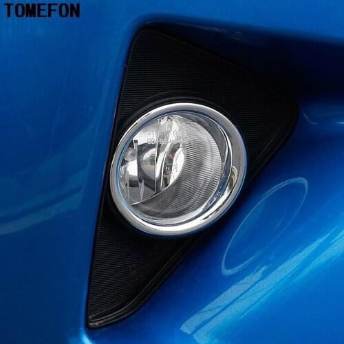TOMEFON ABS Chrome Front Fog Lamps Light Circle Cover Trim 2PCS For Toyota RAV4 RAV 4 2016