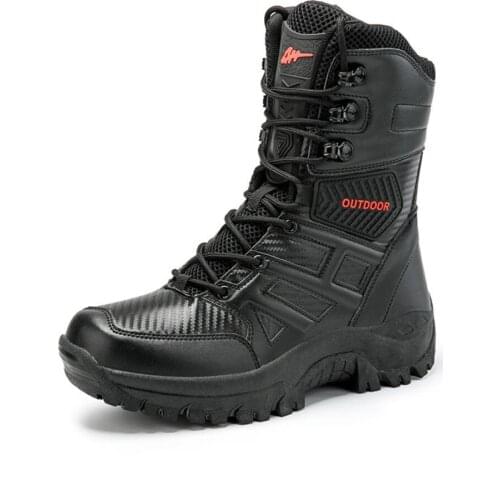 High-top military boots, special forces tactical boots, rubber outsole training boots, outdoor hiking shoes Motorcycle Martin
