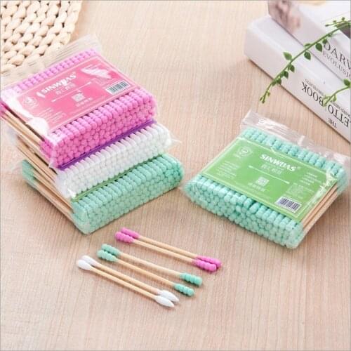 Yooap baby cotton swab Double Head Cotton Swab Women Makeup Cotton Buds Tip For Medical Wood Sticks Nose Ears Cleaning Tools