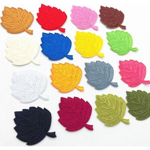 160pcs Embroidered Leaf Patches Iron On Applique for Bags Clothes Sewing Patch