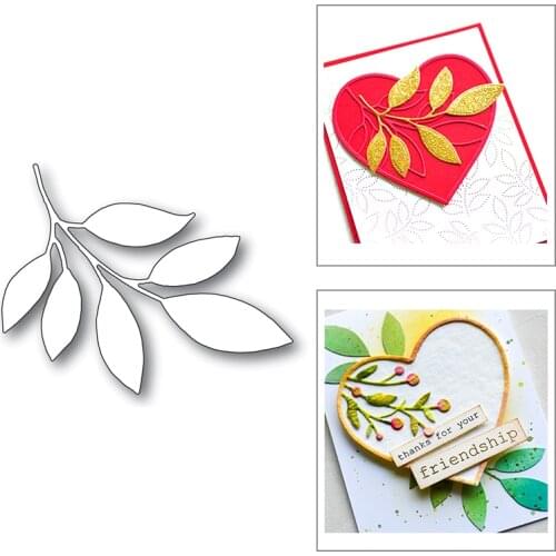 2020 New Spring Plant Branch Leaves Leaf Silhouette Embossing Metal Cutting Dies For Making Greetings Card Scrapbooking No Stamp
